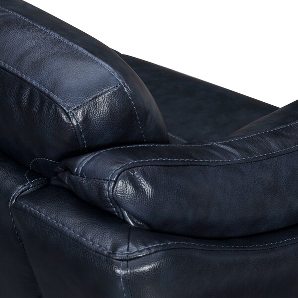 Armen Living Franz 87" Modern Blue Genuine Leather Sofa - LCFR3MBLU