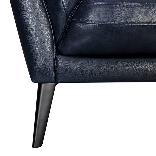 Armen Living Franz 87" Modern Blue Genuine Leather Sofa - LCFR3MBLU