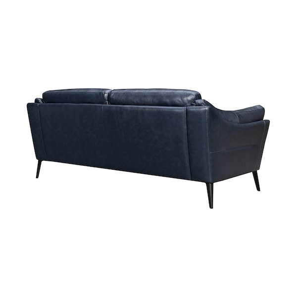 Armen Living Franz 87" Modern Blue Genuine Leather Sofa - LCFR3MBLU