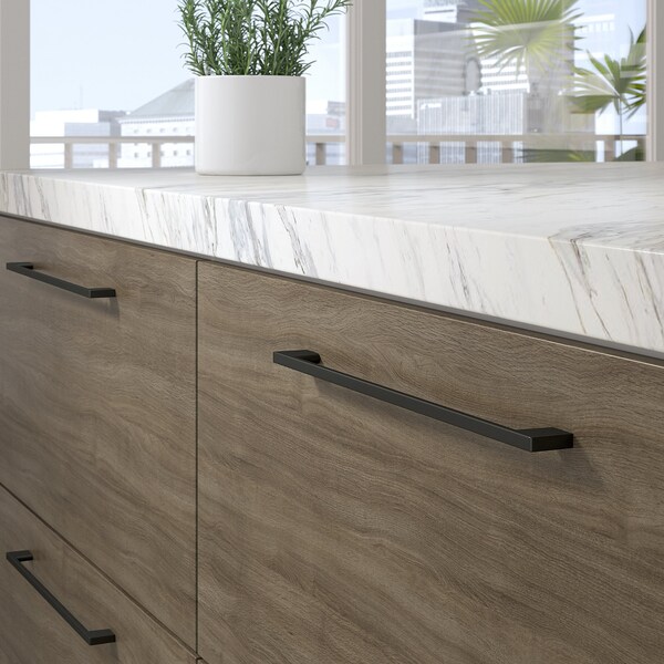 Richelieu 12 5/8 in (320 mm) Center-to-Center Matte Black Contemporary Cabinet Pull - BP8160320900