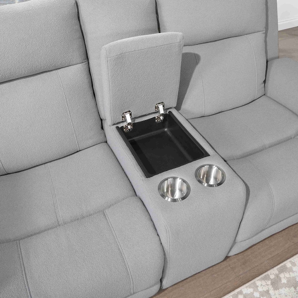 Global Furniture Usa Transitional Fabric U1797 Grey Console Reclining Loveseat - 3314