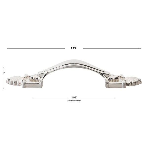 Gliderite Hardware 3-1/2 in. Center to Center Satin Nickel Rustic Cabinet Pull - 4116-SN, 10PK - 4116-SN-10