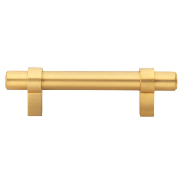 Gliderite Hardware 3 in. Center to Center Satin Gold Solid Steel Bar Pull - 4005-76-SG, 10PK - 4005-76-SG-10