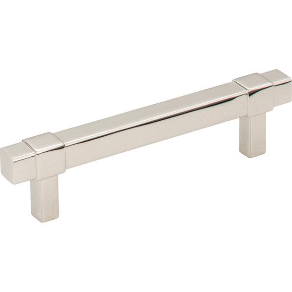 Jeffrey Alexander 96 mm Center-to-Center Polished Nickel Square Zane Cabinet Pull - 293-96NI