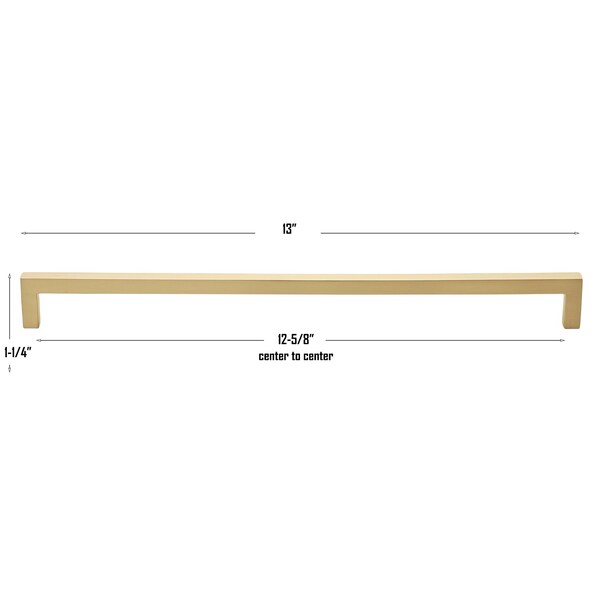 Gliderite Hardware 12-5/8 in. Center to Center Solid Square Bar Pull Champagne Gold - 21683-320-CHPG-1