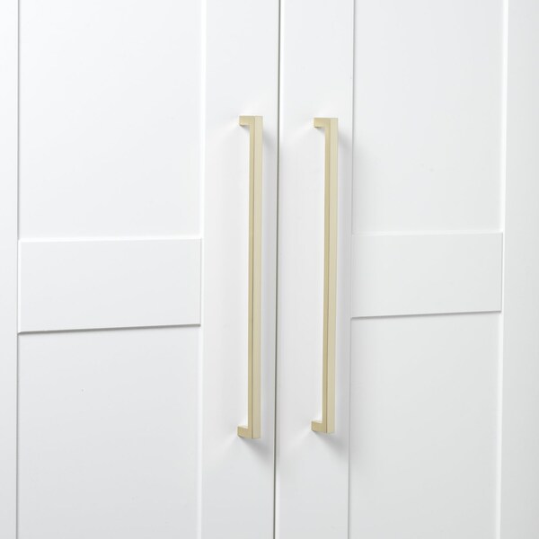 Gliderite Hardware 12-5/8 in. Center to Center Solid Square Bar Pull Champagne Gold - 21683-320-CHPG-1