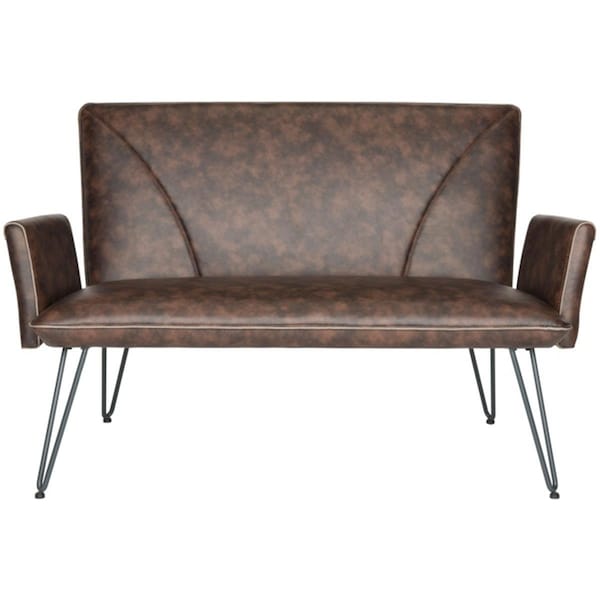 Safavieh Johannes Settee- Antique Brown - 32.7 x 28.4 x 51.9 in. - FOX1701A