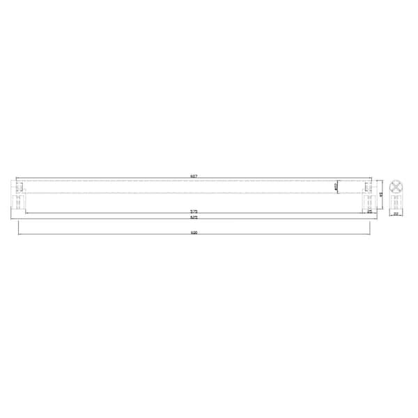 Richelieu 23-5/8 in. (600 mm) Center-to-Center Brushed Nickel Contemporary Drawer Pull - BP446600195