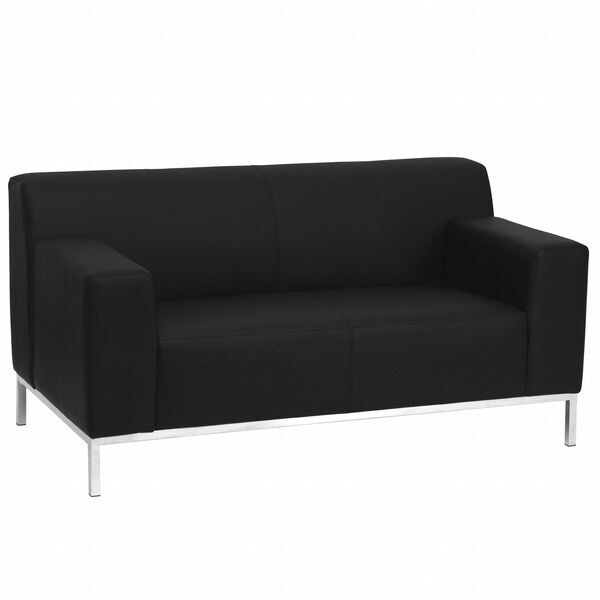 Flash Furniture Loveseat, 31" x 29-1/4", Upholstery Color: Black - ZB-DEFINITY-8009-LS-BK-GG