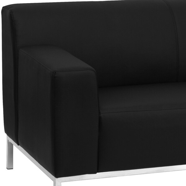 Flash Furniture Loveseat, 31" x 29-1/4", Upholstery Color: Black - ZB-DEFINITY-8009-LS-BK-GG