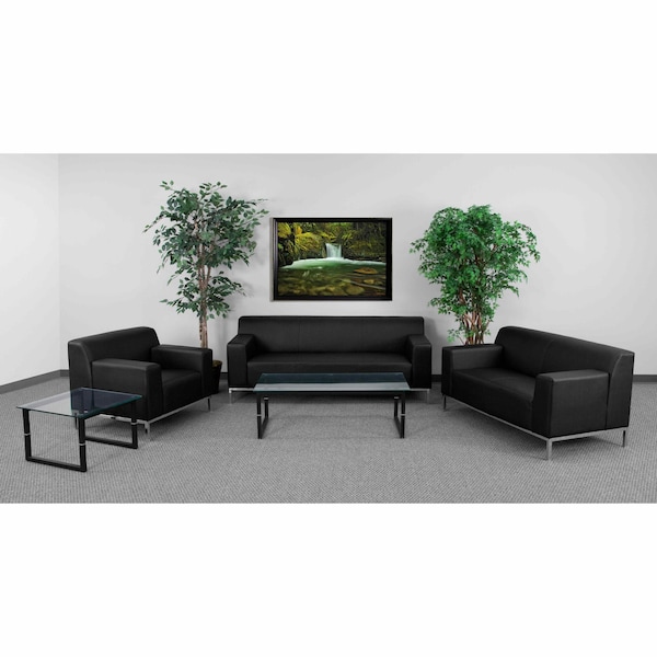 Flash Furniture Loveseat, 31" x 29-1/4", Upholstery Color: Black - ZB-DEFINITY-8009-LS-BK-GG