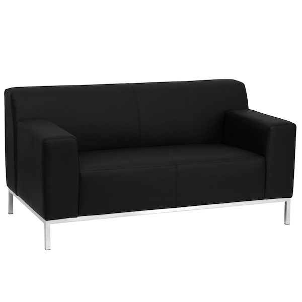 Flash Furniture Loveseat, 31" x 29-1/4", Upholstery Color: Black - ZB-DEFINITY-8009-LS-BK-GG