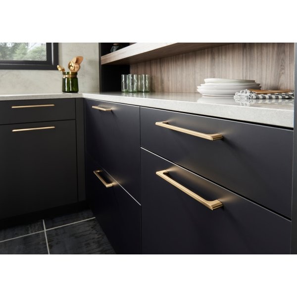 Jeffrey Alexander 96 mm Center-to-Center Satin Nickel Asymmetrical Leyton Cabinet Pull - 286-96SN
