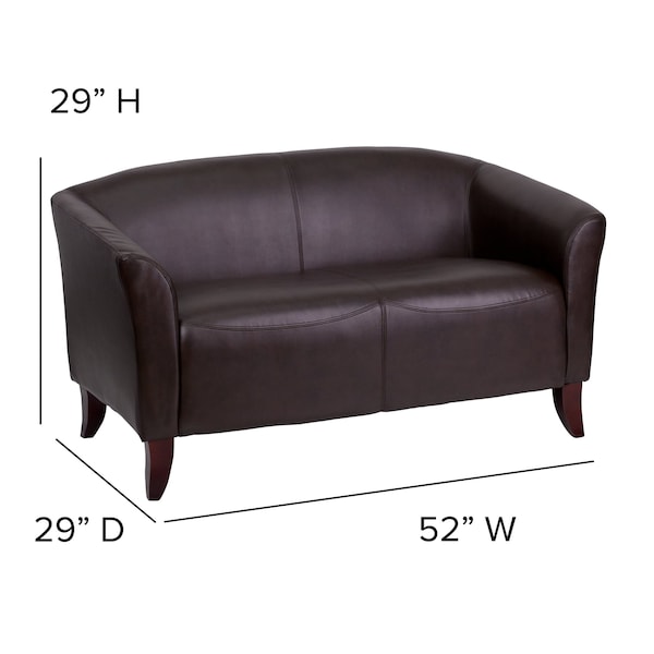 Flash Furniture Loveseat, 29" x 29", Upholstery Color: Brown - 111-2-BN-GG