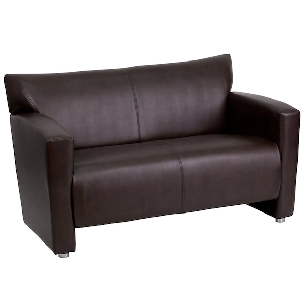 Flash Furniture Loveseat, 30" x 31-1/4", Upholstery Color: Brown - 222-2-BN-GG