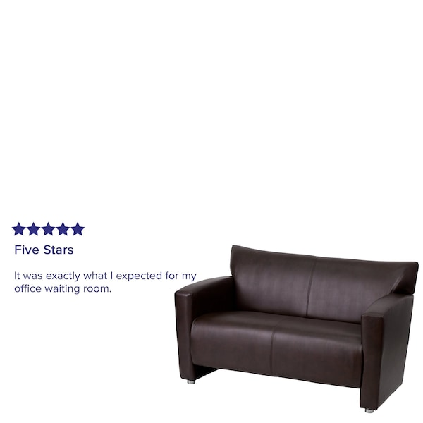 Flash Furniture Loveseat, 30" x 31-1/4", Upholstery Color: Brown - 222-2-BN-GG