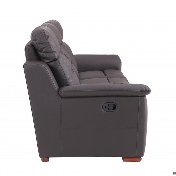 Homeroots 90 x 41 x 41 in. Modern Brown Leather Reclining Sofa - 343838