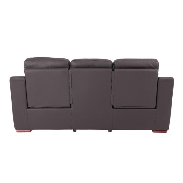 Homeroots 90 x 41 x 41 in. Modern Brown Leather Reclining Sofa - 343838