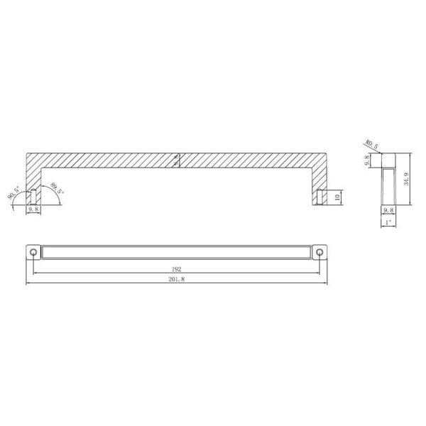 Richelieu Lambton Collection 7 9/16-inch (192 mm) Satin Brass Modern Rectangular Cabinet Pull - BP873192160