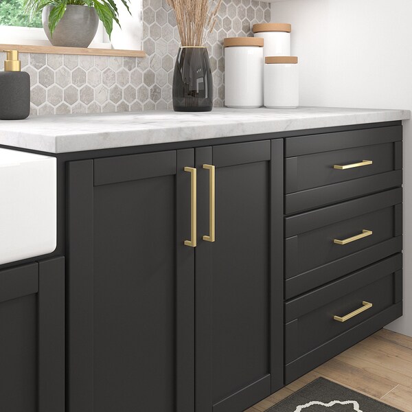 Richelieu Lambton Collection 7 9/16-inch (192 mm) Satin Brass Modern Rectangular Cabinet Pull - BP873192160