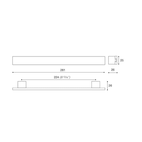 Richelieu 8 13/16 in (224 mm) Center-to-Center Matte White Contemporary Cabinet Pull - 6899224300