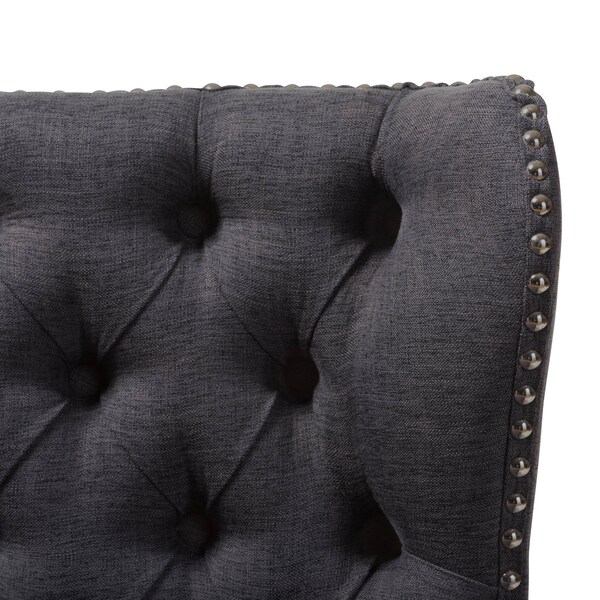 Baxton Studio Scarlett Grey Button-Tufting with Nailheads 2-Seater Loveseat - 129-7082