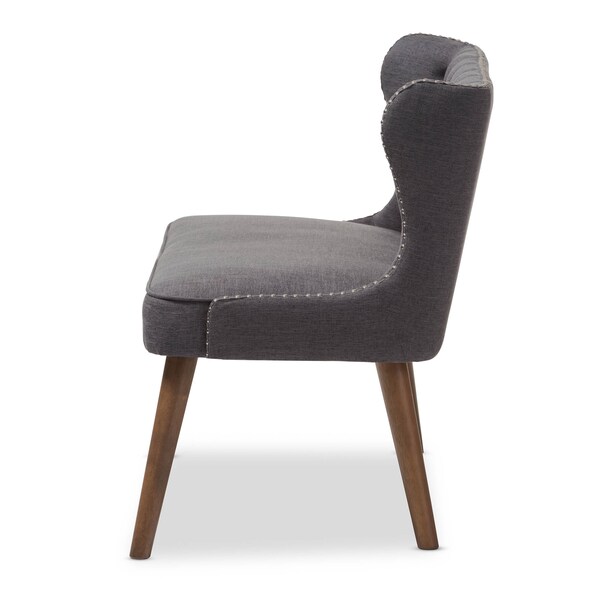 Baxton Studio Scarlett Grey Button-Tufting with Nailheads 2-Seater Loveseat - 129-7082