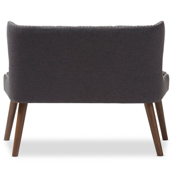 Baxton Studio Scarlett Grey Button-Tufting with Nailheads 2-Seater Loveseat - 129-7082