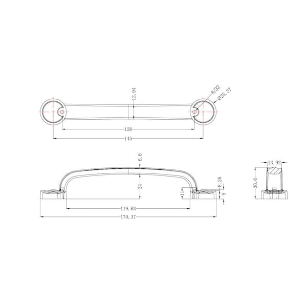 Richelieu 5 1/16 in (128 mm) Center-to-Center Satin Brass Traditional Cabinet Pull - BP8855128160