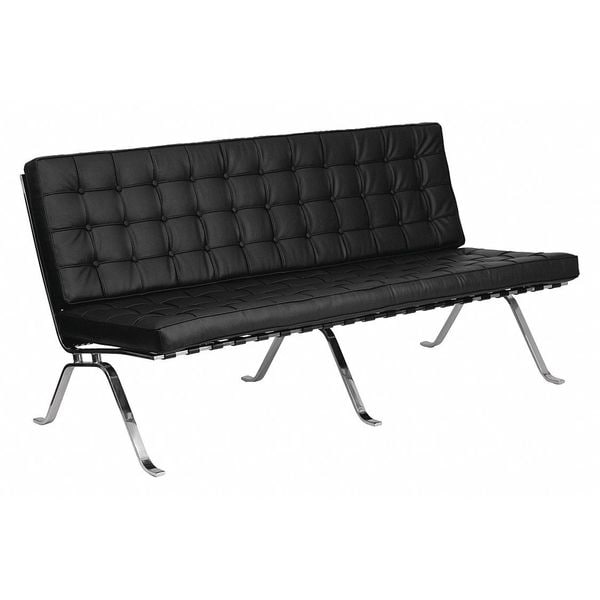 Flash Furniture Sofa, 32" x 35", Upholstery Color: Black - ZB-FLASH-801-SOFA-BK-GG