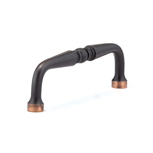 Richelieu 3-1/2 in. (89 mm) Center-to-Center Brushed Oil-Rubbed Bronze Traditional Drawer Pull - BP1451BORB
