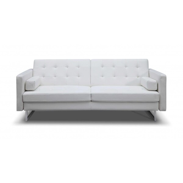 Homeroots 80 x 45 x 13 in. White Stainless Steel Sofa Bed - 372117