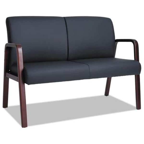 Fine-Line ALE 44.87 x 26.12 x 33 in. Reception Lounge Series Wood Loveseat - Black - FI2659262
