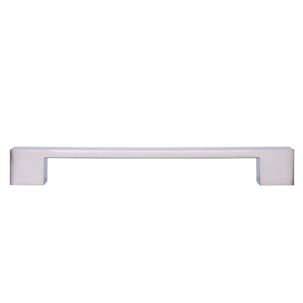 South Main Hardware Short Modern Cabinet Handle, 8.94" Length (7.56" Hole Center), Satin Nickel, 10PK - SH205-SN-10