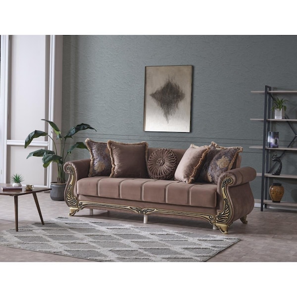 Kd Bufe 33 x 88 x 38 in. Karizma 3 Seat Sleeper, Brown - KD2987170