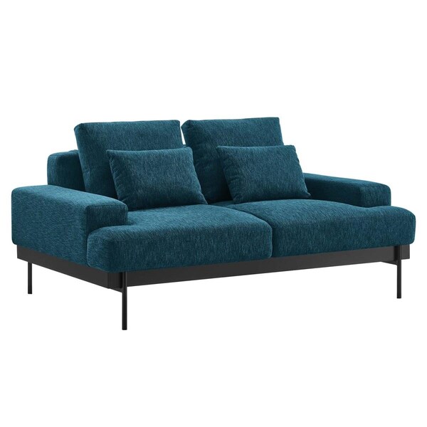 Modway Furniture 33 x 67.5 x 40 in. Proximity Upholstered Fabric Loveseat, Azure - EEI-6215-AZU