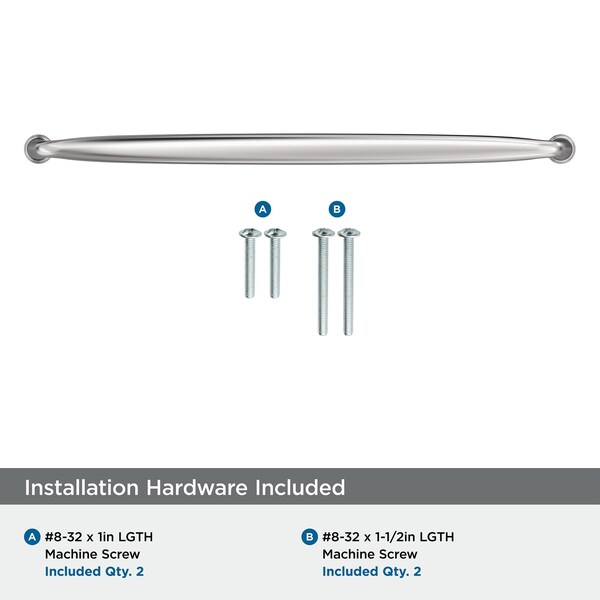 Amerock Kane 12-5/8 inch 320mm Center-to-Center Polished Chrome Cabinet Pull - BP5381126