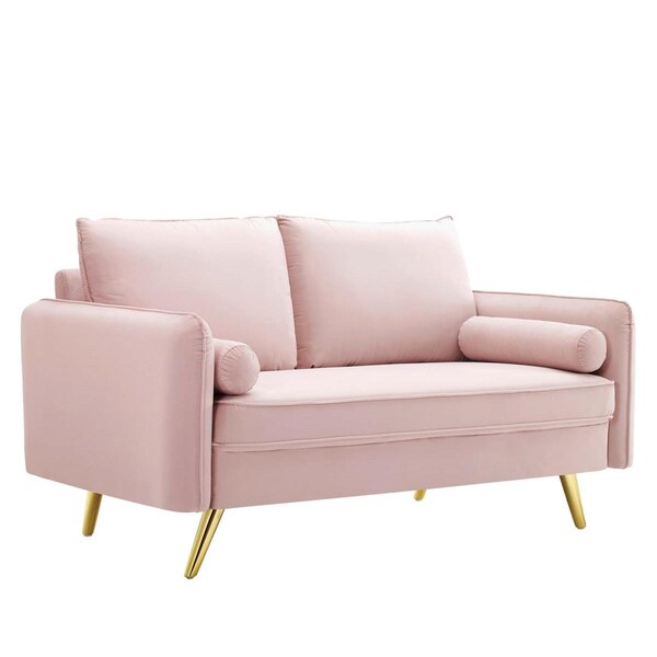 Modway Furniture Revive Performance Velvet Loveseat, Pink - EEI-3989-PNK