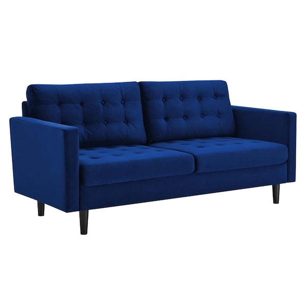 Modway Furniture 34 x 75 x 33 in. Exalt Tufted Performance Velvet Sofa, Navy - EEI-4444-NAV