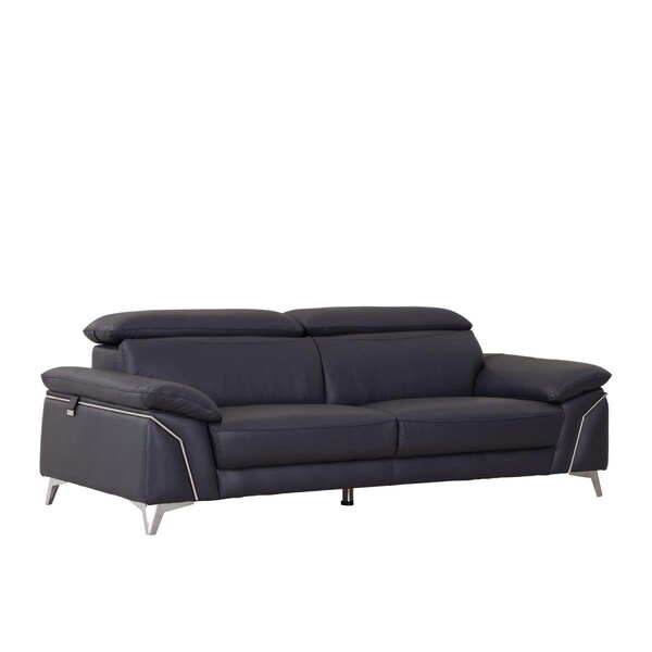 Kd Estanteria Fashionable Leather Sofa, Navy - 31 in. - KD3097446