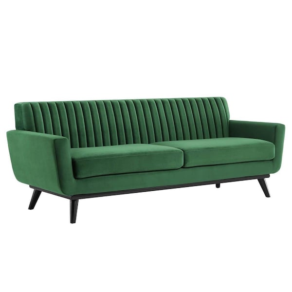 Modway Furniture Engage Channel Tufted Performance Velvet Sofa, Emerald - EEI-5459-EME