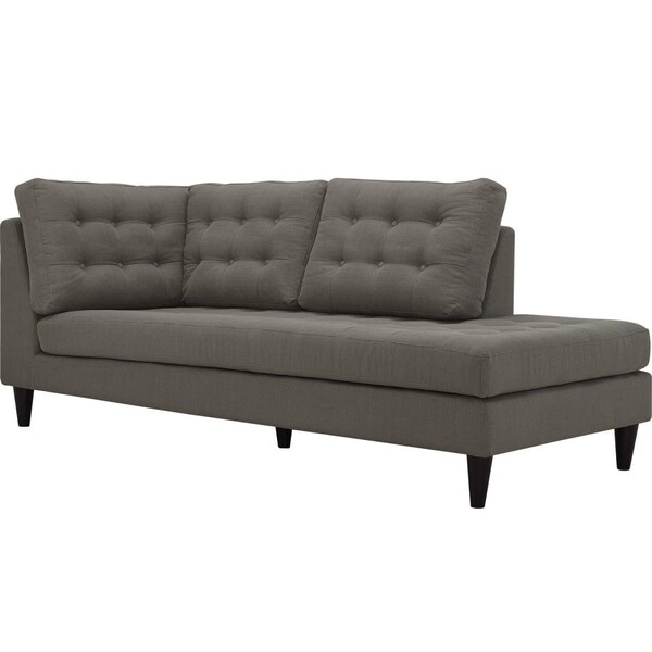 Modway Furniture 35.5 H x 84 W x 36.5 L in. Empress Upholstered Fabric Bumper, Gray - EEI-2612-GRA