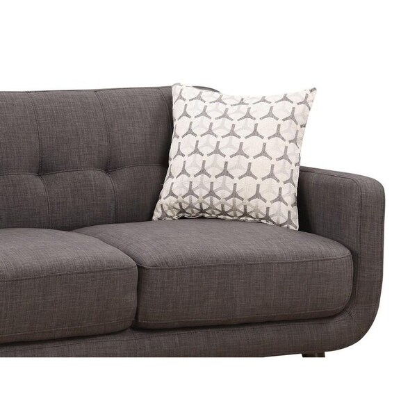 Homeroots Crystal Charcoal Mid-Century Love Seat - 247986