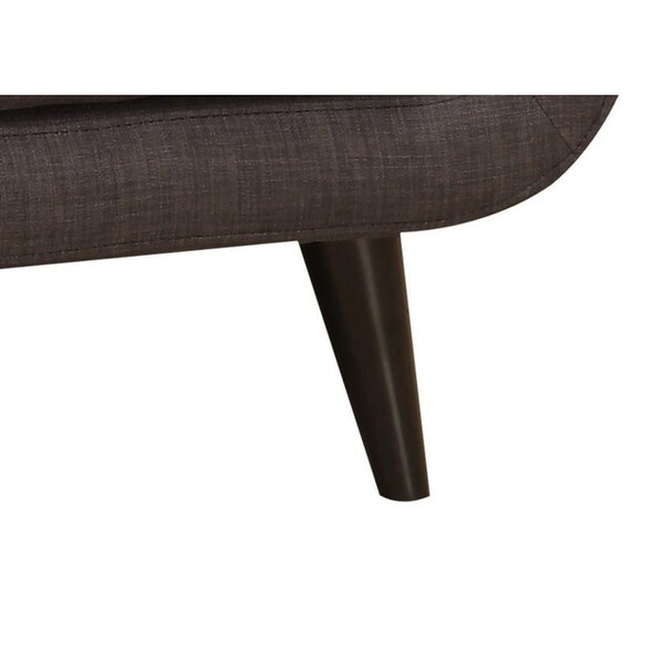 Homeroots Crystal Charcoal Mid-Century Love Seat - 247986