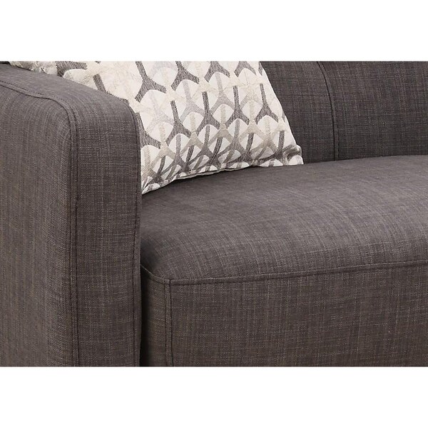 Homeroots Crystal Charcoal Mid-Century Love Seat - 247986