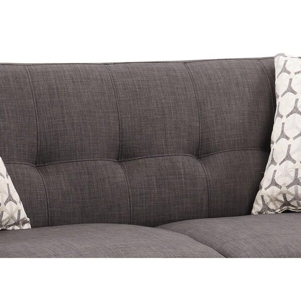 Homeroots Crystal Charcoal Mid-Century Love Seat - 247986