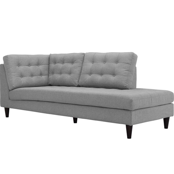Modway Furniture 35.5 H x 84 W x 36.5 L in. Empress Upholstered Fabric Bumper, Light Gray - EEI-2612-LGR