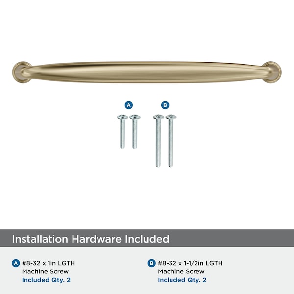 Amerock Kane 7-9/16 inch 192mm Center-to-Center Golden Champagne Cabinet Pull - BP53808BBZ