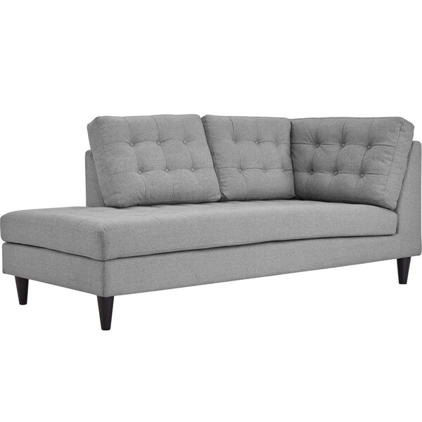 Modway Furniture 35.5 H x 84 W x 36.5 L in. Empress Upholstered Fabric Bumper, Light Gray - EEI-2611-LGR