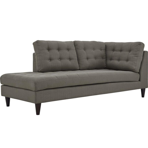Modway Furniture 35.5 H x 84 W x 36.5 L in. Empress Upholstered Fabric Bumper, Gray - EEI-2611-GRA